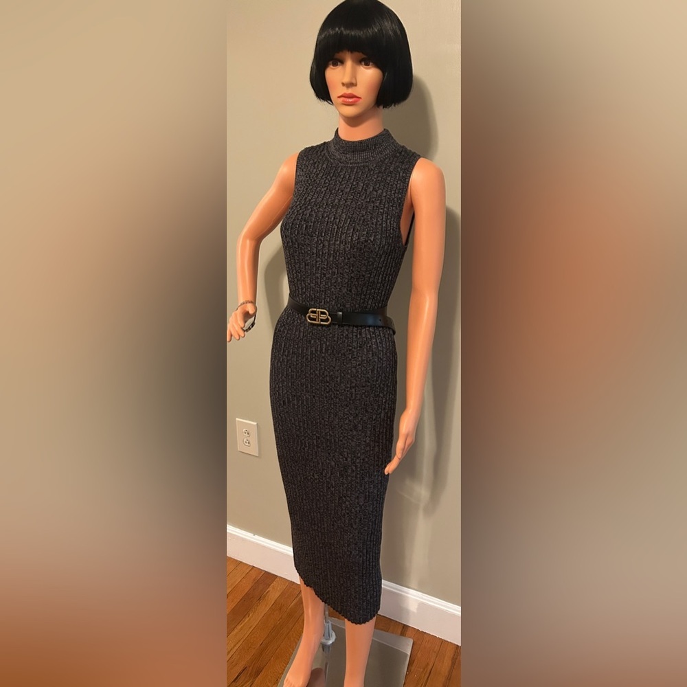 Elegant Black Textured Women's Dress